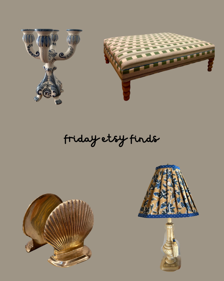 friday etsy finds and it's a good one!



vintage, vintage decor, home decor, living room decor, ottoman, lampshade, brass bookends, candelabra, eclectic decor 

 

#LTKGiftGuide #LTKFindsUnder50 #LTKFindsUnder100