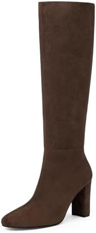 Knee High Boots for Women Chunky Heel Rounded Toe Tall Boots | Amazon (US)