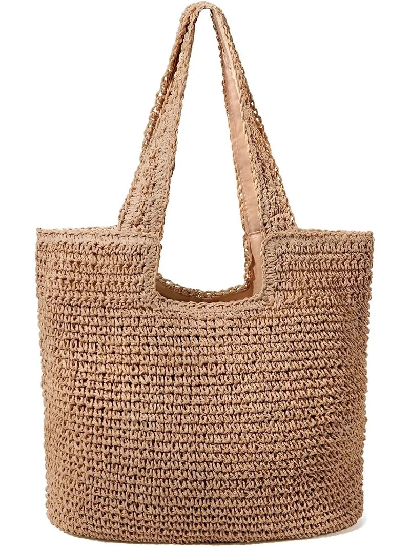 Gocvo Straw Beach Bag for Women Summer Woven Beach Tote Bag Shoulder Handbags Boho Bag | Walmart (US)