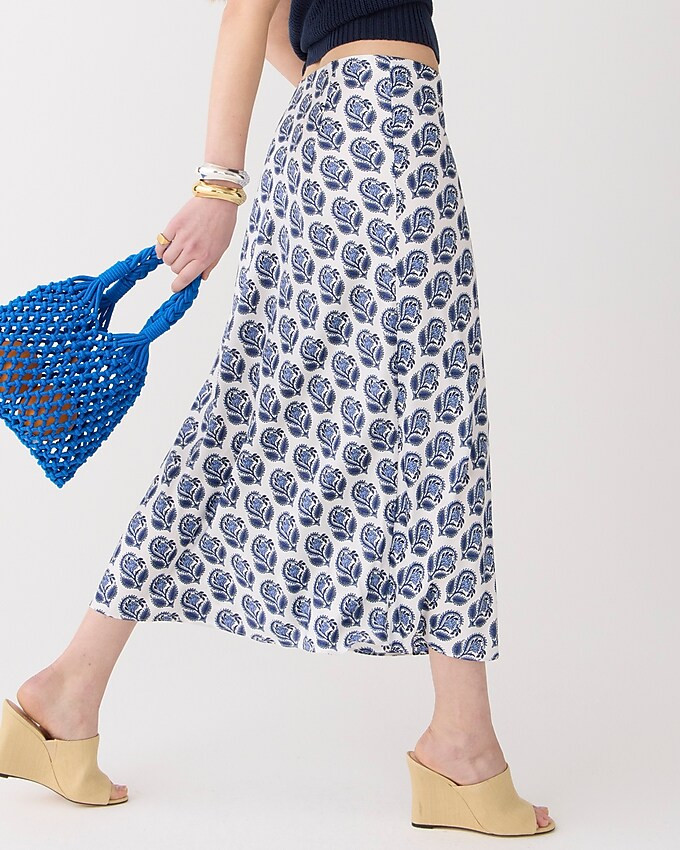 Gwyneth slip skirt in bouquet block print | J. Crew US