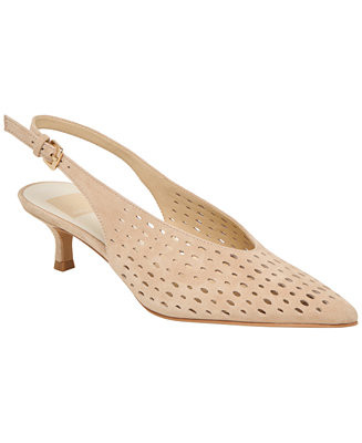 Women's Alenna Perforated Pointed Toe Kitten Heel Pumps | Macy's
