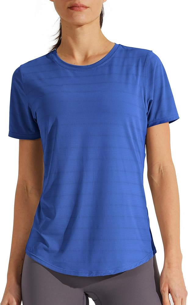 Libin Women's Workout T Shirts Short Sleeve Gym Running Athletic Tops Quck Dry Crewneck Yoga Shir... | Amazon (US)