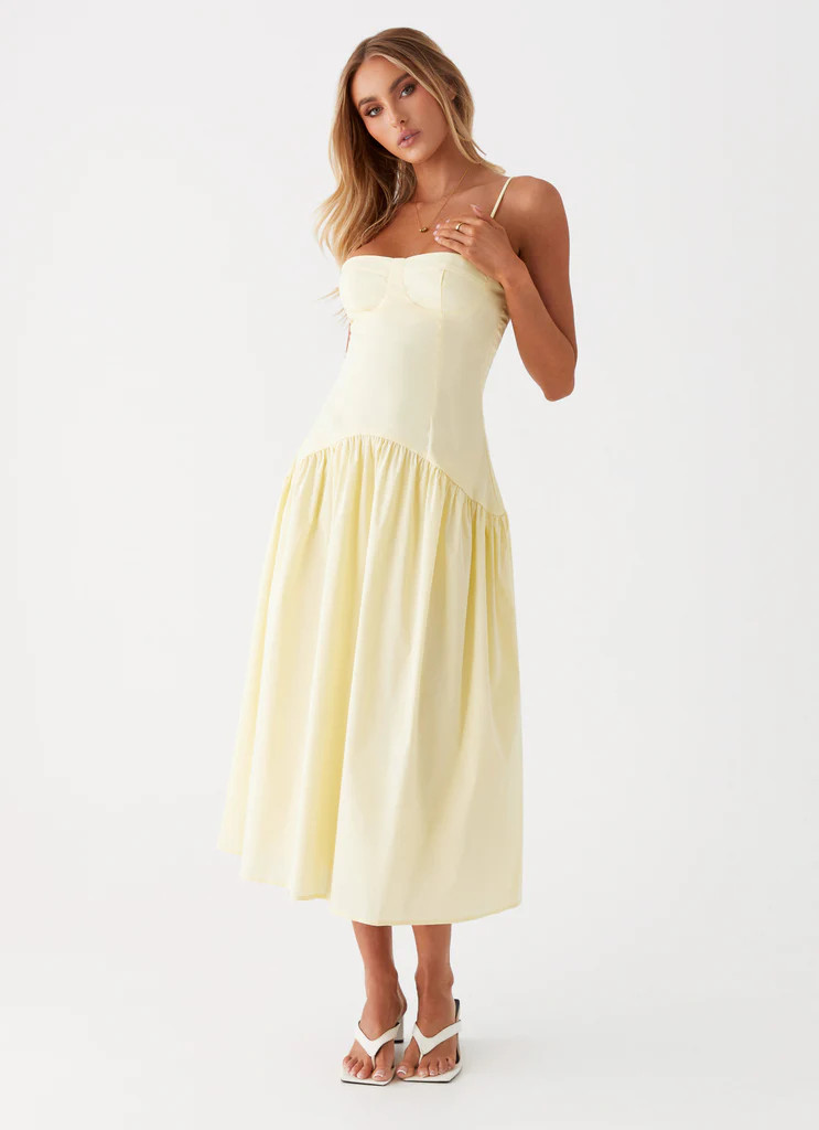 Yvette Corset Midi Dress - Yellow | Peppermayo (Global)