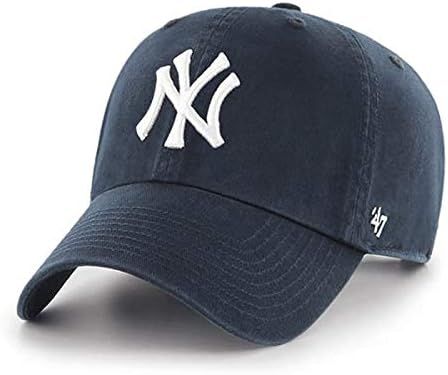 '47 MLB New York Yankees Brand Navy Basic Logo Clean Up Home Adjustable Hat | Amazon (US)