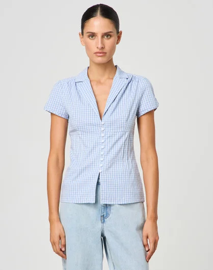 Cap Sleeve Button Up Blouse | Glassons (Australia)