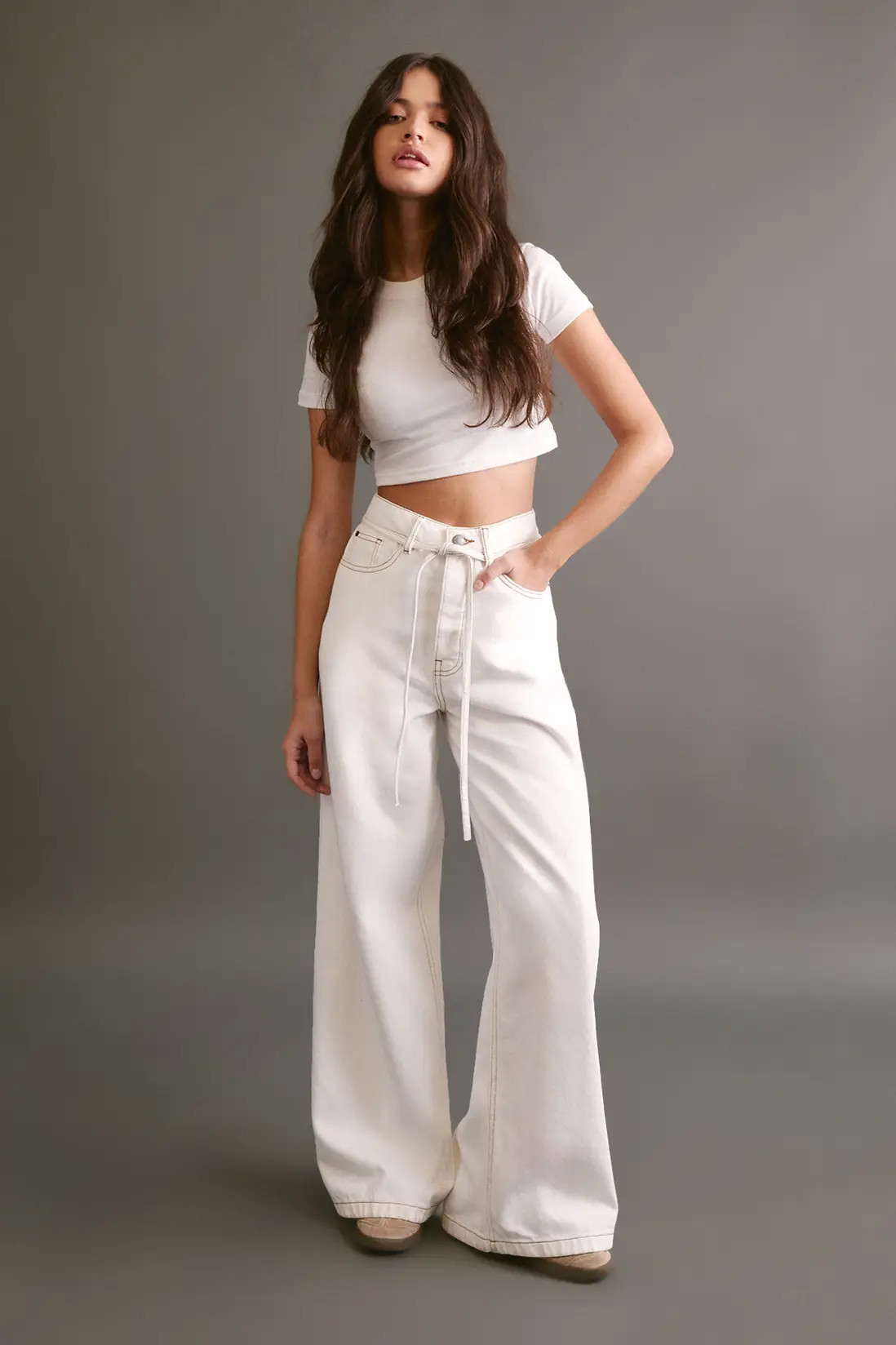 The Belted Wide Leg Jeans | Nasty Gal US