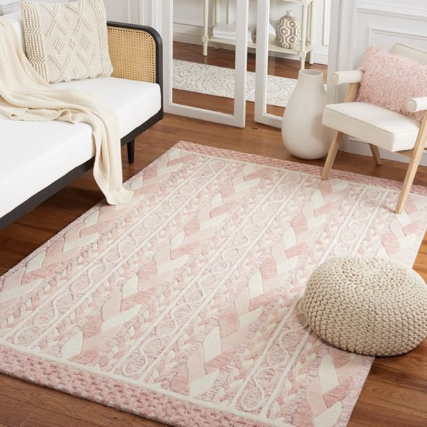 COTTON CANDY PINK/IVORY AREA RUG | Antique Farm House