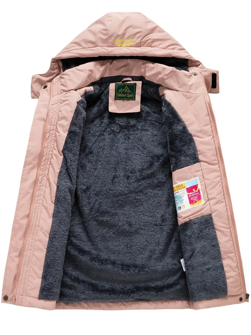 Fleece Liner Waterproof Ski Jacket, Long Sleeves Detachable Hood Keep Warm Ski Coat, Women's Acti... | Temu Affiliate Program