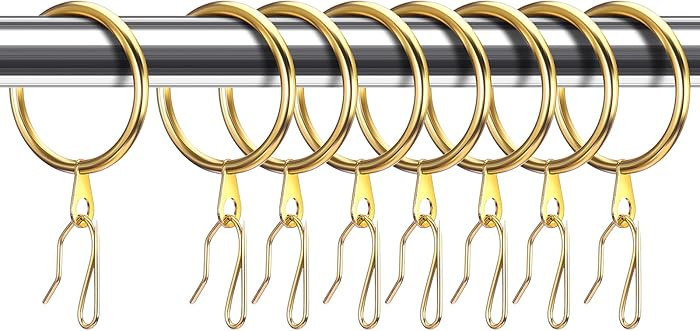 Hotop 30 Pcs Metal Drapery Curtain Rings 0.98/1.26/1.65 inch Interior Diameter and 30 Pcs Hanging... | Amazon (US)
