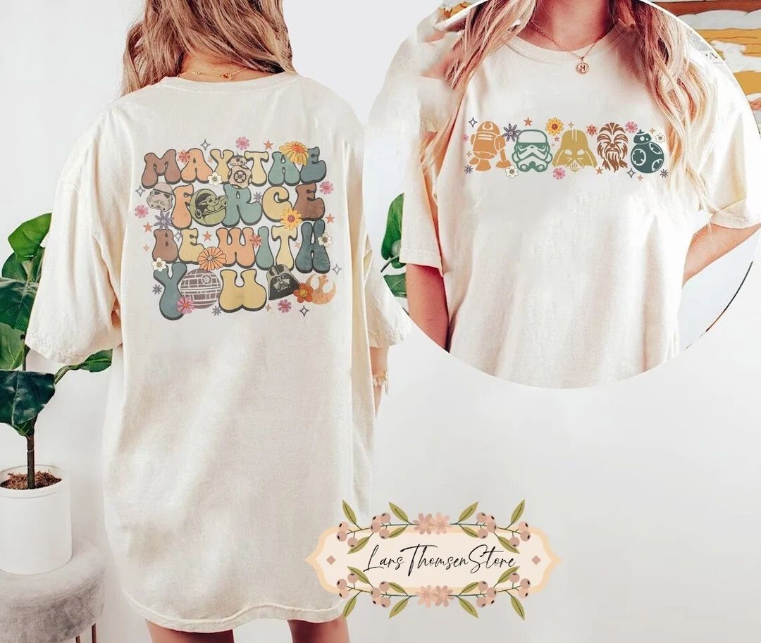 Disney Star Wars Floral Shirt, Star Wars Character Shirt, Baby Yoda, May The 4th Be With You Shir... | Etsy (US)