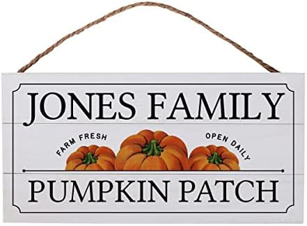 Amazon.com: GSM Brands Personalized Fall Halloween Pumpkin Patch Sign for Home Decor - Custom Nam... | Amazon (US)