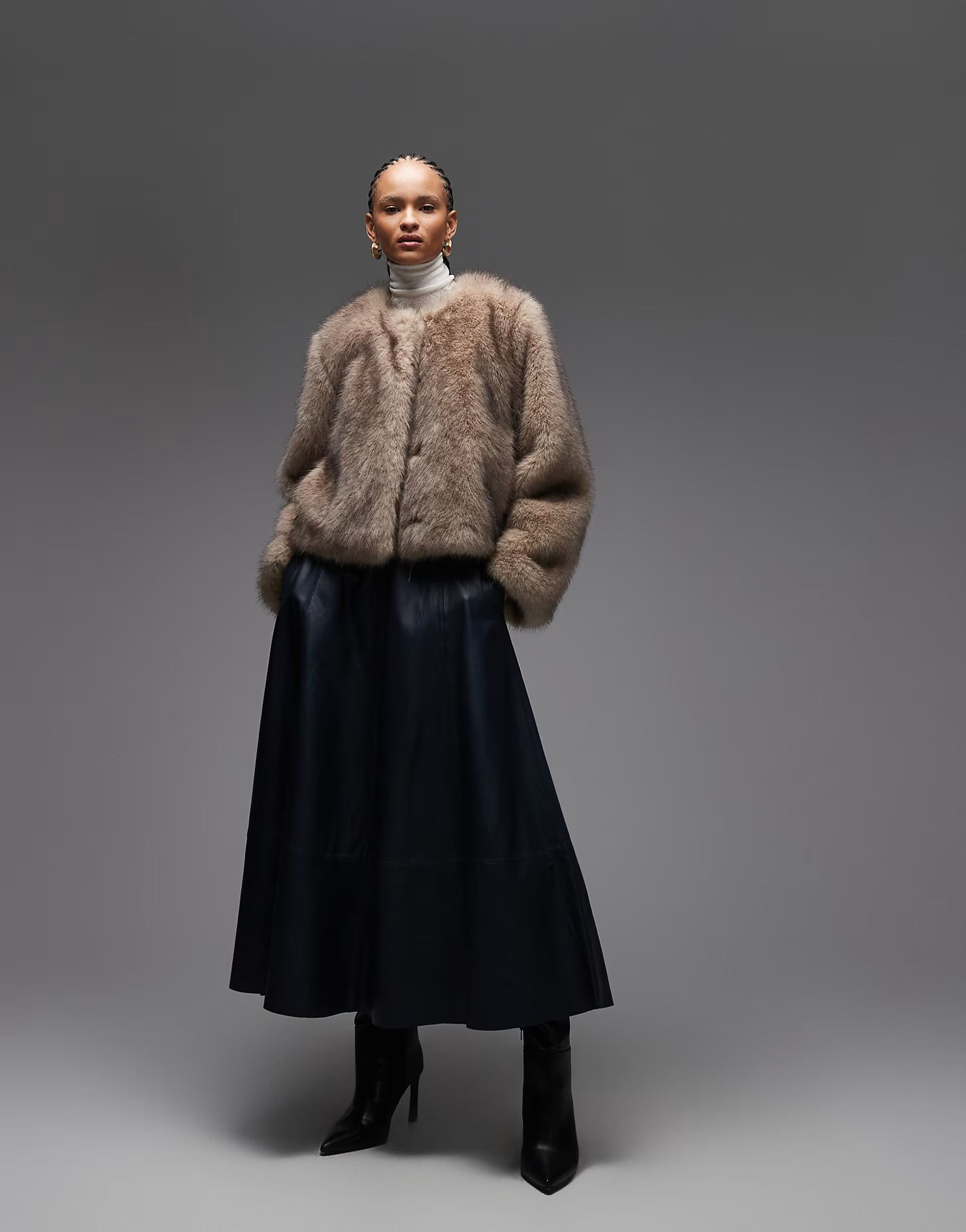 & Other Stories cropped faux fur jacket in beige | ASOS (Global)