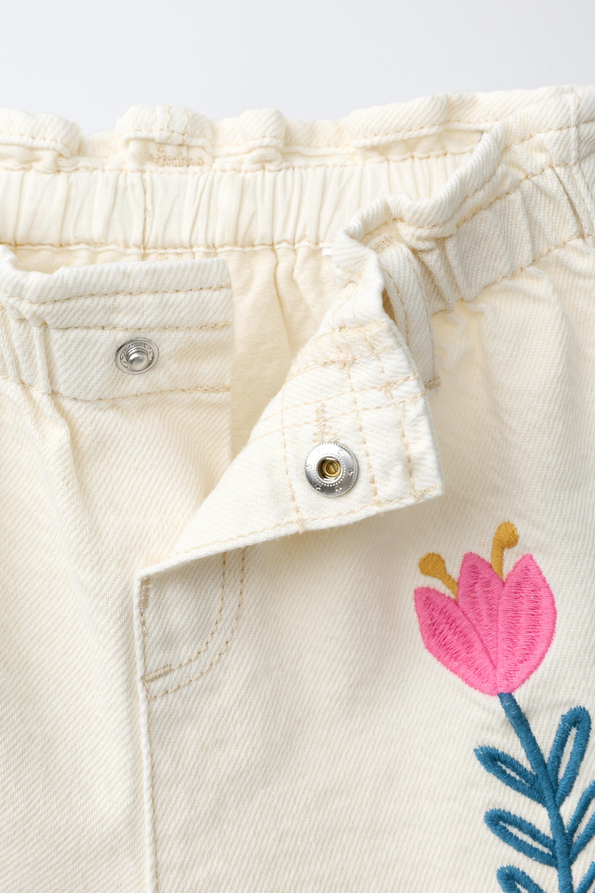 EMBROIDERED PAPERBAG SHORTS | Zara US