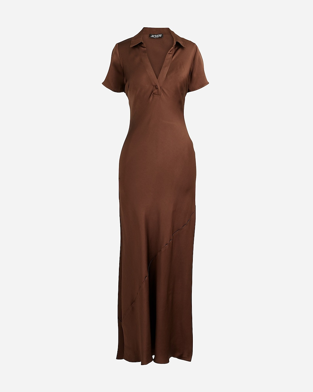 Short-sleeve maxi slip dress in luster crepe | J. Crew US