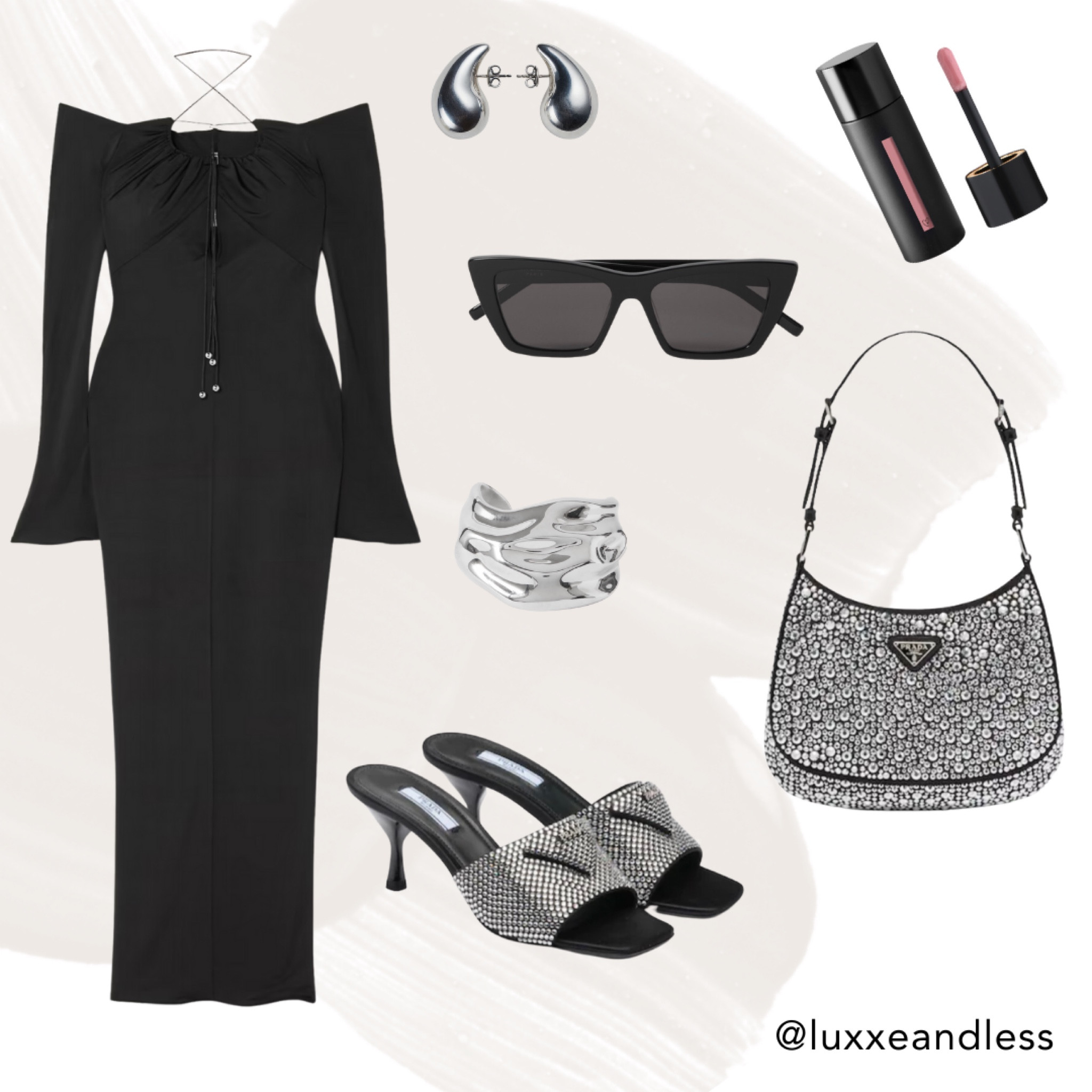 Prada Cleo Moment. Perfect chic wedding weekend outfit. YSL Sunglasses. 16Arlington Off the Shoulder Dress. Bottega Drop Earrings. Prada Heels and Bag. Westman Lip Gloss. 💋

#LTKsalealert #LTKwedding #LTKshoecrush