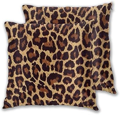 QSmx Throw Pillow Covers Set of 2, Cool Cheetah Leopard Decorative Couch Pillow Cases, 18x18 Inch... | Amazon (US)
