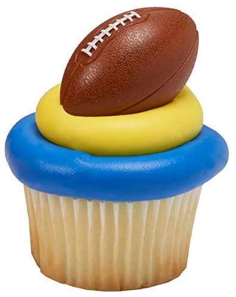 DalvayDelights Football NFL Party Favors Plastic Cupcake Toppers Rings 24 Pieces | Walmart (US)