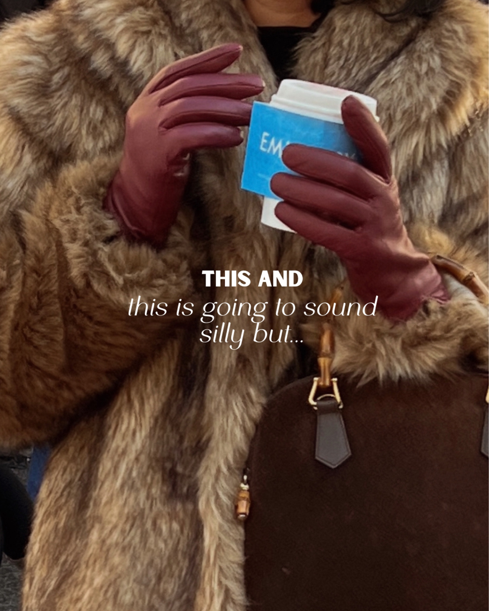 Fur coat, burgundy gloves 

#LTKStyleTip