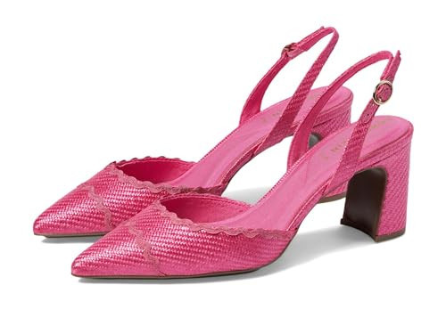 Anne Klein Women's Bonnie Block Heel Pump, Pink Raffia, 8.5 | Amazon (US)