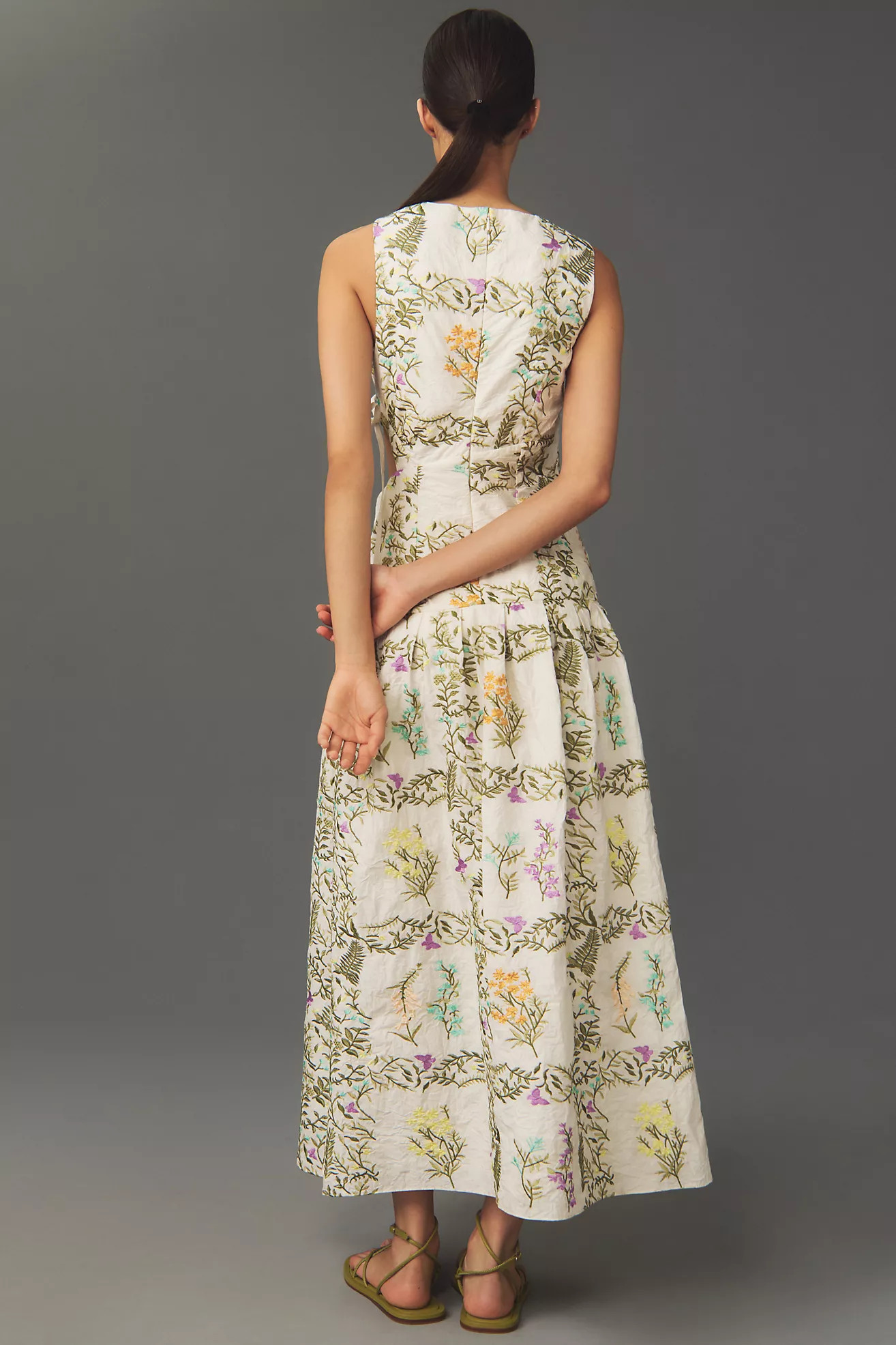 Forever That Girl Drop-Waist Floral Cutout Maxi Dress | Anthropologie (US)