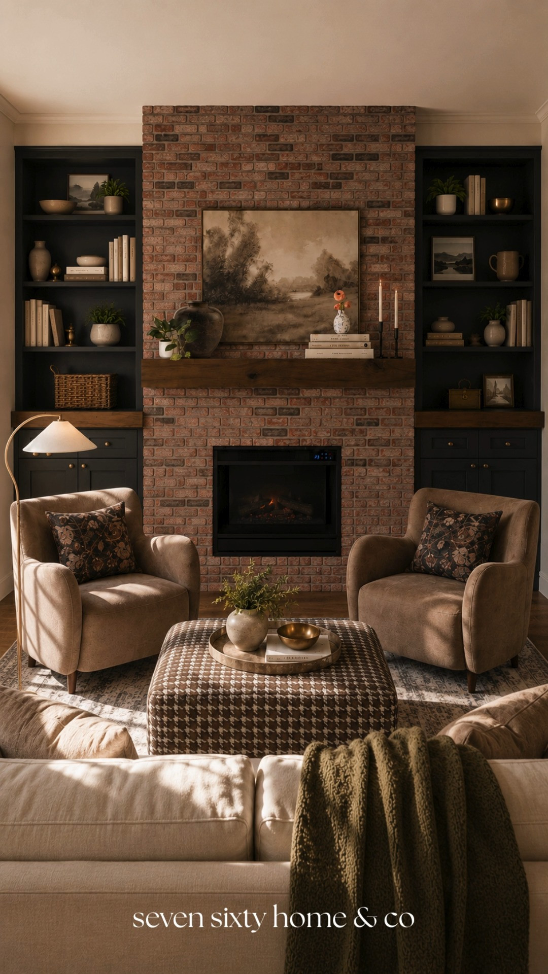 Collected, cozy, and designed with timeless warmth in mind.

This rustic farmhouse living room blends warm woods, soft neutral upholstery, moody built-ins, and vintage-inspired textures for a space that feels elevated while still feeling deeply comfortable. I love how the layered earthy tones and classic styling make the room feel both relaxed and refined.

Perfect for anyone looking for cozy farmhouse living room inspiration, warm traditional interiors, collected rustic decor, timeless home styling ideas, or designer-inspired spaces with rich texture and warmth. 

 #LTKHome