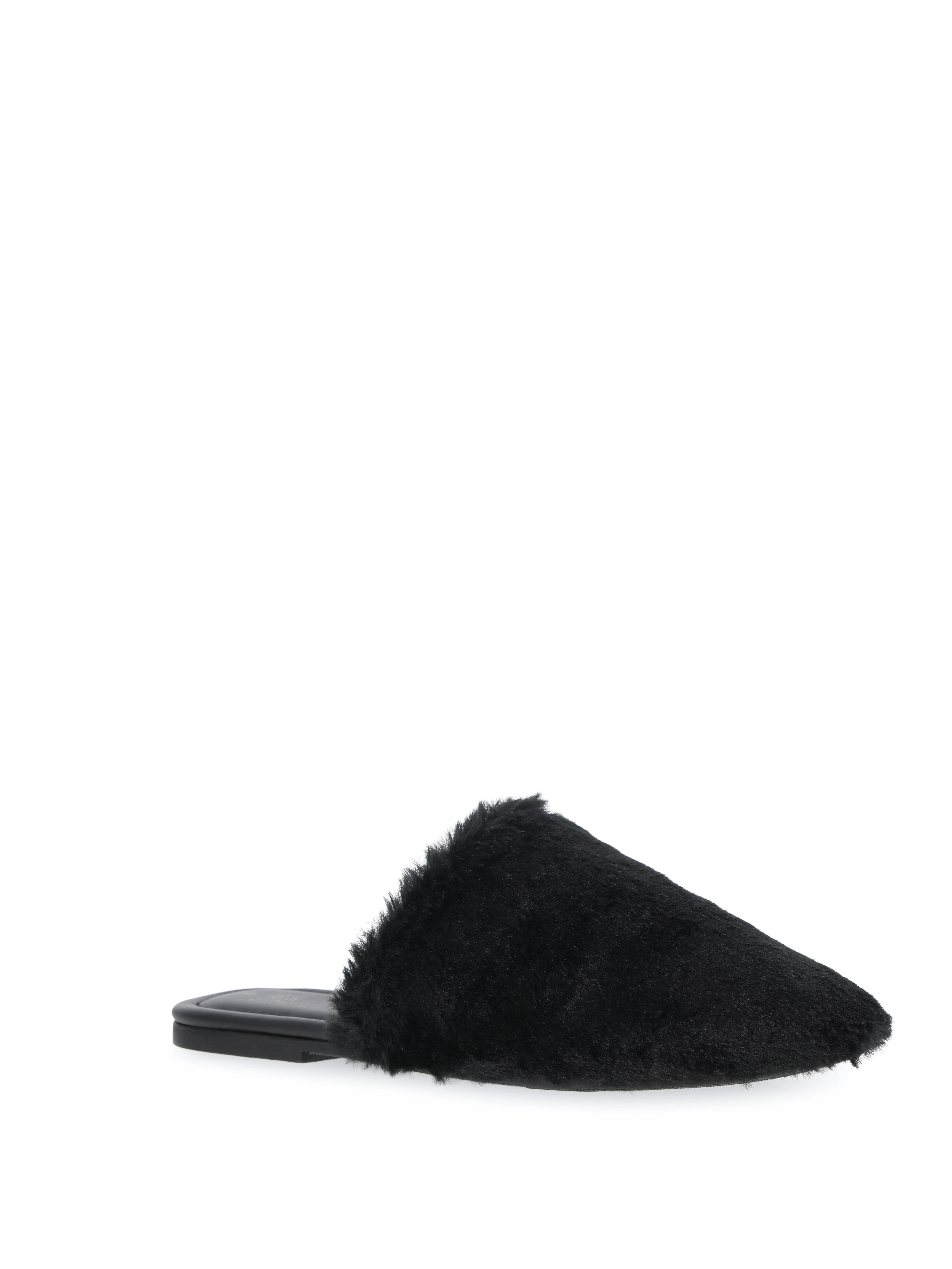 Time and Tru Women's Faux Fur Mules - Walmart.com | Walmart (US)