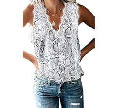 lime flare Sexy Summer Lace Trim Sleeveless Cami Tank Tops Dressy Camisole | Amazon (US)