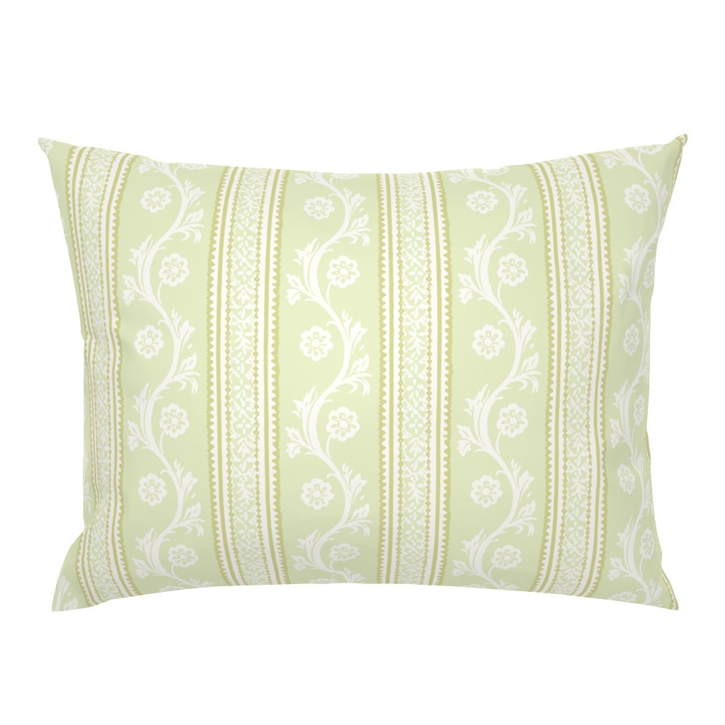 Pillow Sham in Francie Stripe Baby Green | Spoonflower