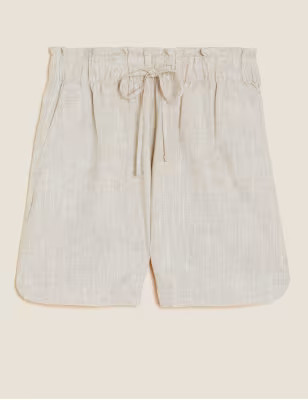 Linen Blend High Waisted Shorts | Marks & Spencer (UK)