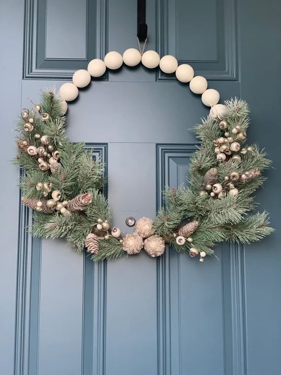 White Elegance Christmas Wreath Xmas Wreath Frosted Wreath - Etsy | Etsy (US)