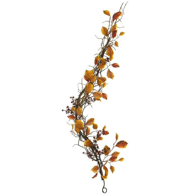 Nearly Natural Fall Foliage Berries Twig Floral Garland, 48" (Multi-color) | Walmart (US)