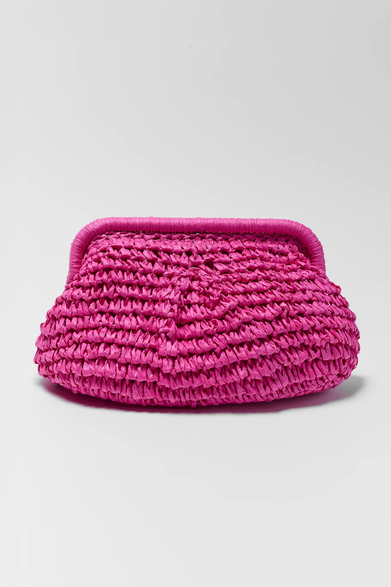 Anna Pink Woven Raffia Bag | Avara