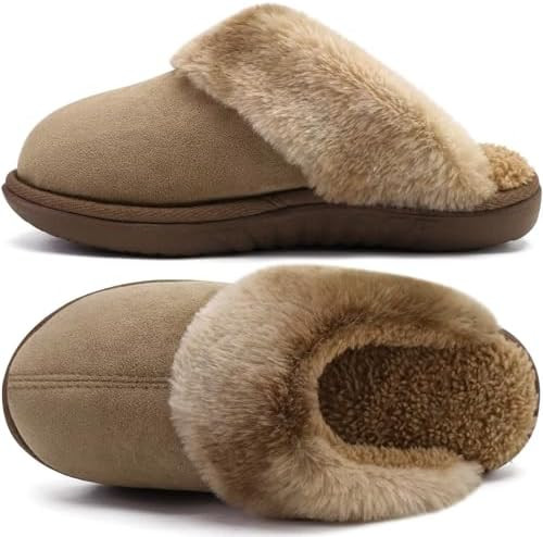 jiajiale Women's Memory Foam Slippers Ladies Slip On Arch Support Suede Scuff Slipper Cozy Fuzzy ... | Amazon (US)