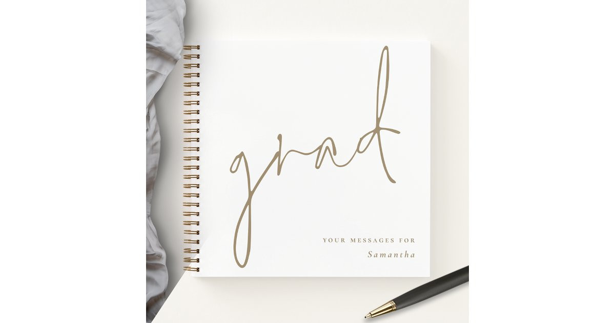 Minimalist Grad Gold Script Graduate Guest Book | Zazzle | Zazzle