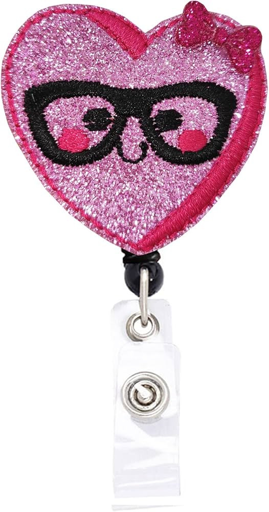 Pink Heart Retractable Nurse Badge Reel, with Alligator Clip,24in Nylon Cord, Nurse Office Employ... | Amazon (US)