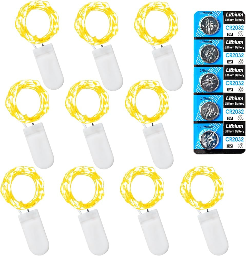 10 Pack Fairy Lights Battery Operated String Lights, 10 LED on 3.3ft Silvery Copper Wire，for Fl... | Amazon (US)