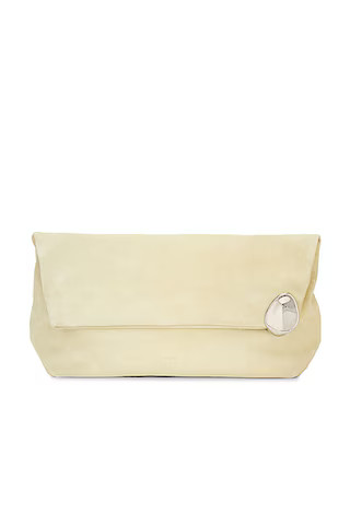 Jil Sander Jewel Zip Clutch in Ecru | FWRD | FWRD 