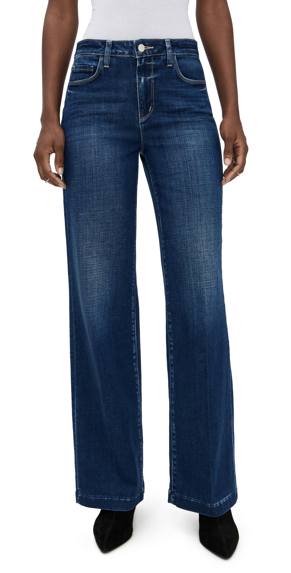 L'AGENCE Scottie High Rise Wide Leg Jeans Marvista 28 | Shopbop
