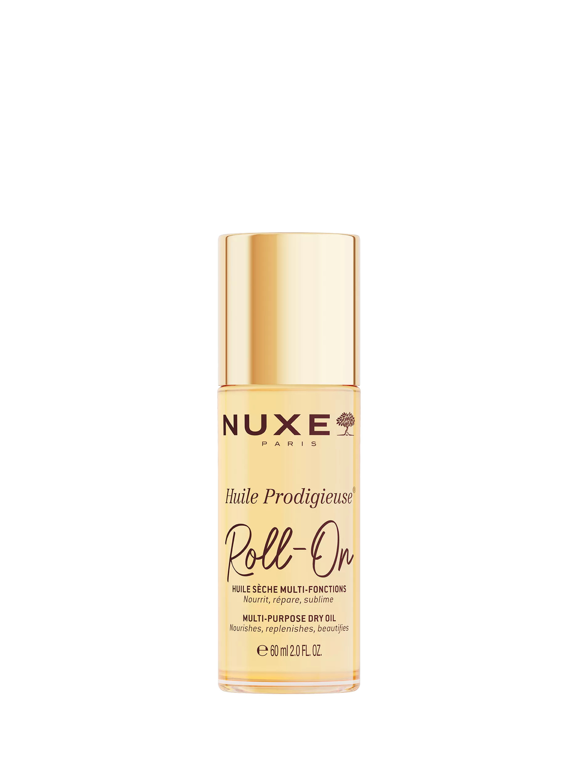 NUXE Roll-On Huile Prodigieuse® Multi-Purpose Dry Oil for Face, Body and Hair, 60ml | John Lewis (UK)