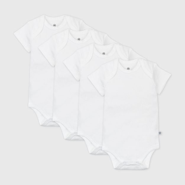 Honest Baby 4pk Organic Cotton Short Sleeve Bodysuit - White | Target