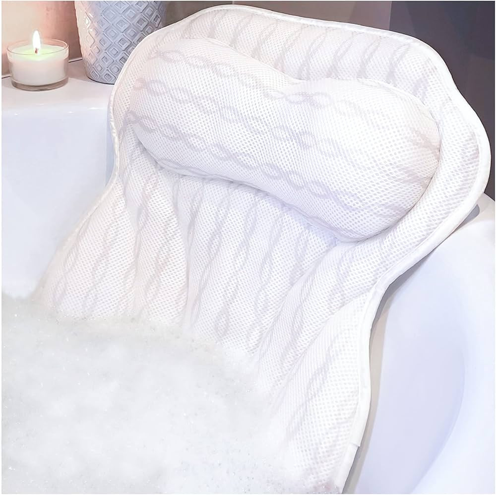 Luxury Bath Pillow - Relieve Stress and Rejuvenate - With Neck and Head Rest Support - Ergonomic ... | Amazon (US)