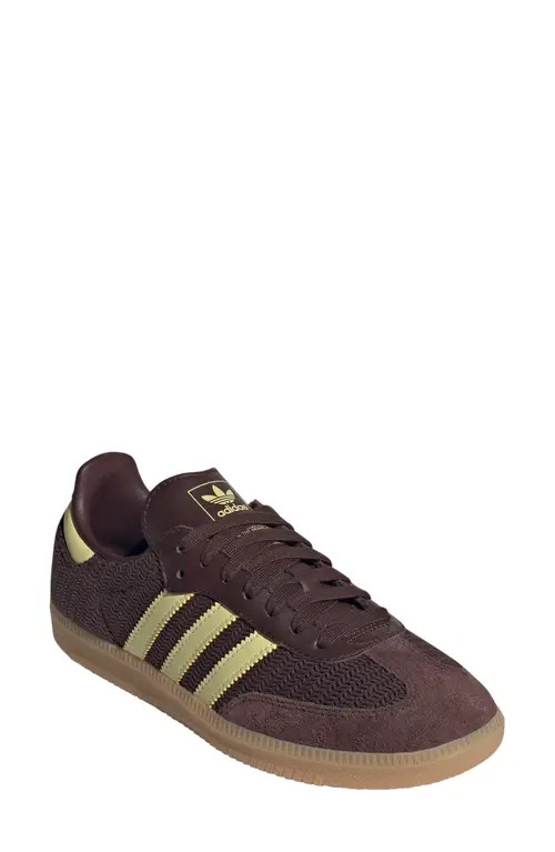 adidas Gender Inclusive Samba OG Sneaker in Brown/powder Yellow/Gum at Nordstrom, Size 9 | Nordstrom