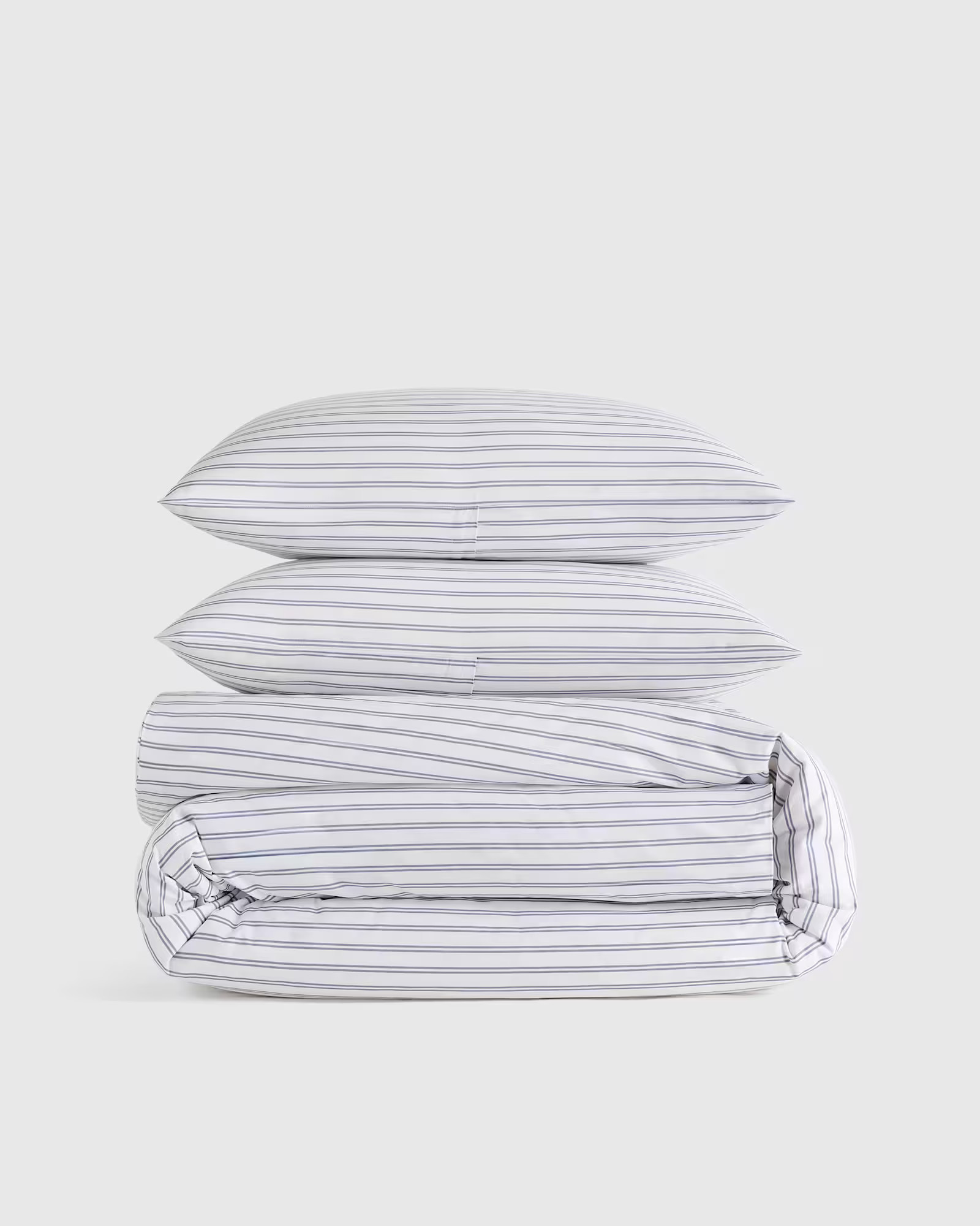 Classic Organic Percale Double Stripe Duvet Cover Set | Quince
