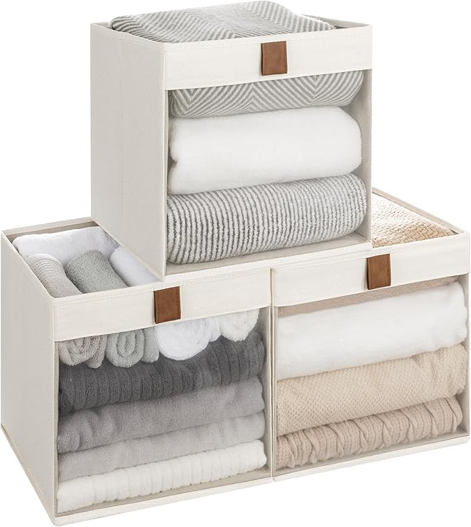 StorageWorks 11x11 Storage Cubes, Closet Storage Bins with Clear Window, Fabric Organizer for Clo... | Amazon (US)