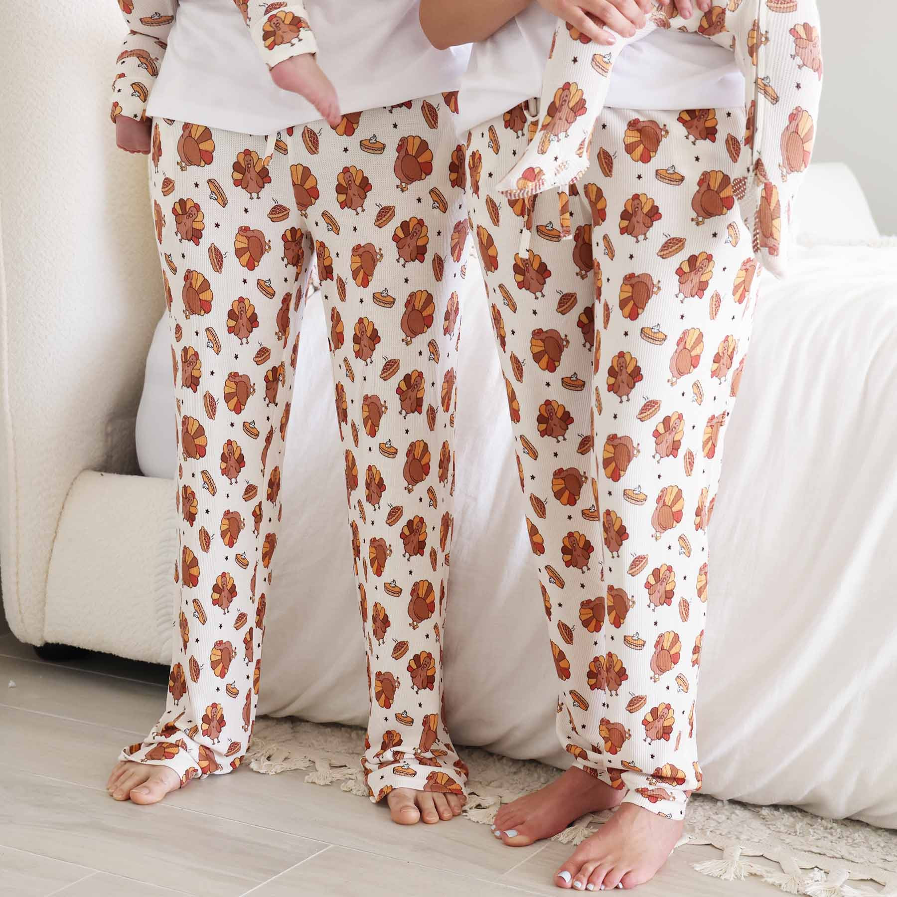 Turkey Treats Bamboo Waffle Unisex Adult Pajama Pants | Caden Lane