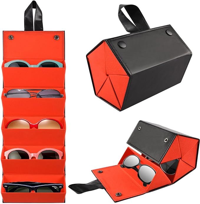SZYMWS Sunglasses Case Organizer 5 Slot Travel Glasses Case Multiple Sunglasses Holder Organizer ... | Amazon (US)