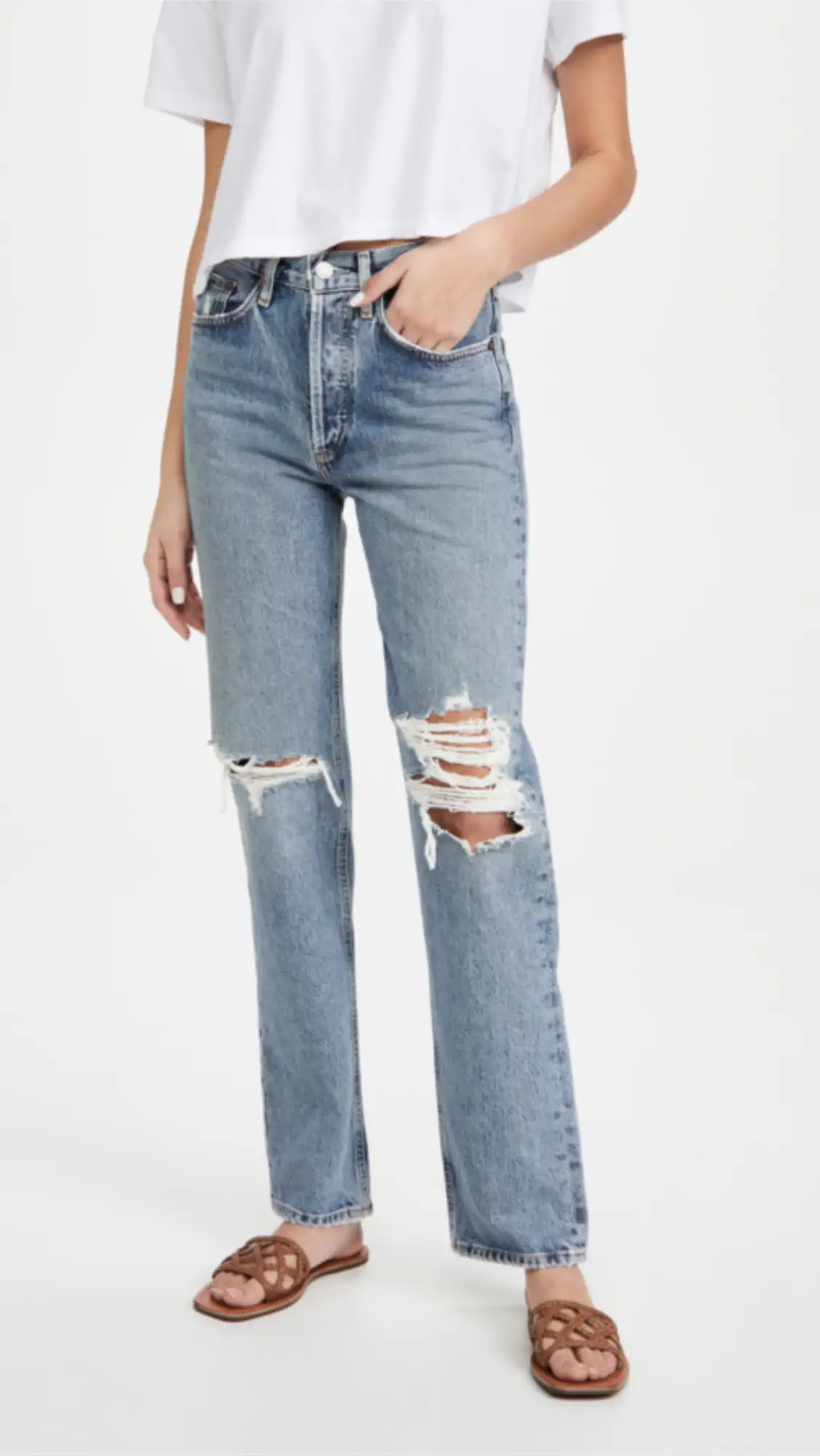 AGOLDE Lana Mid Rise Straight Jeans | Shopbop | Shopbop