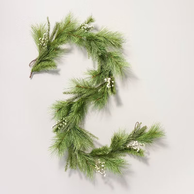6' Faux Needle Pine and Snowberry Christmas Garland - Hearth & Hand™ with Magnolia | Target
