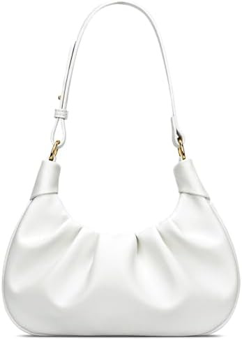 KKXIU Shoulder Bag Crescent Handbag Ruched Purse Underarm Bag Mini Hobo for Women,Detachable Gold... | Amazon (CA)