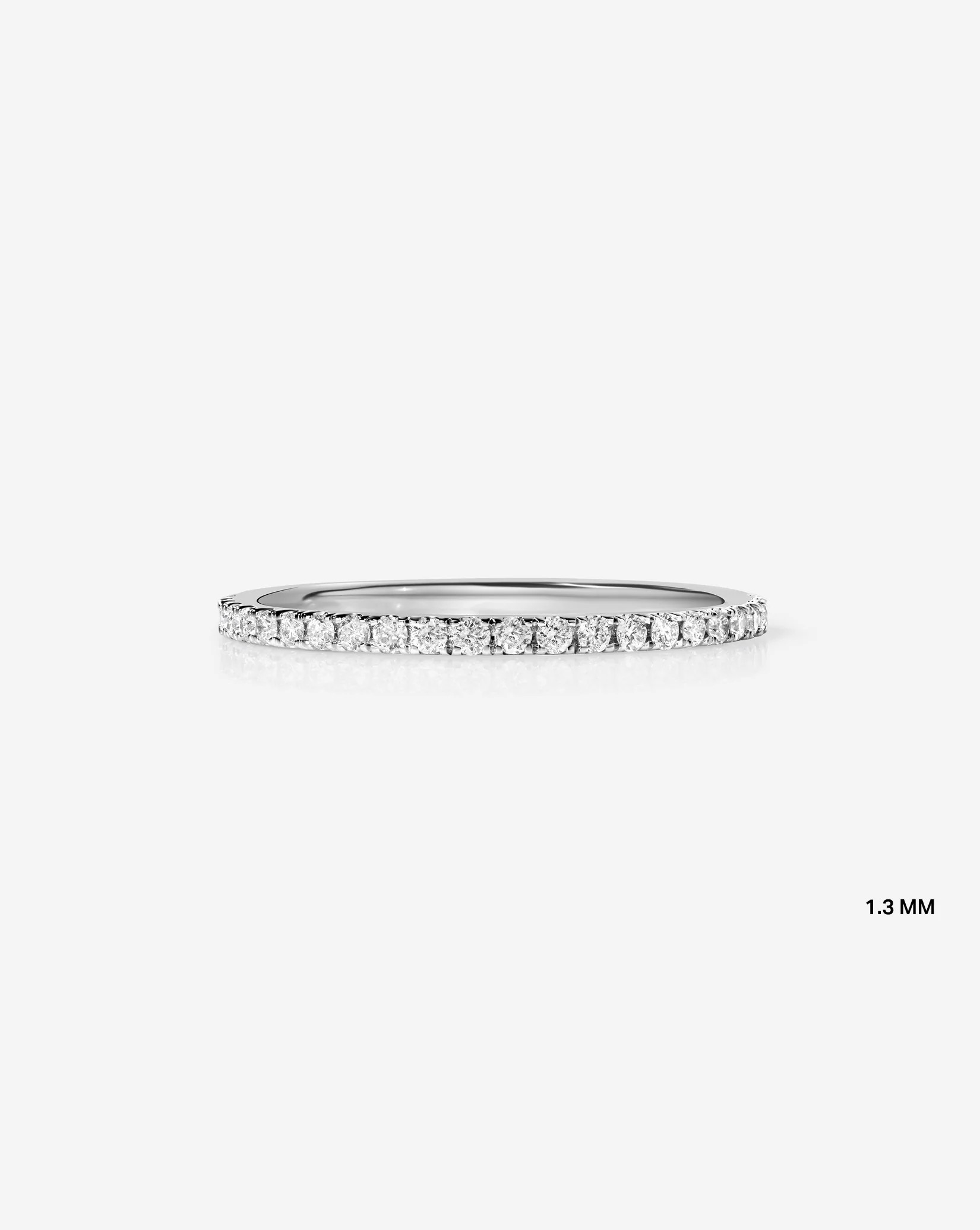 1.3 mm Perfect Pavé Diamond Ring - 14k White Gold / Eternity / 6 | Ring Concierge